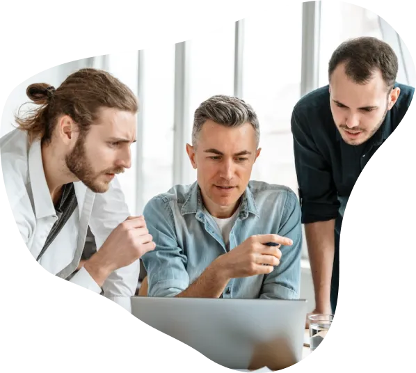 Team collaborating in the office